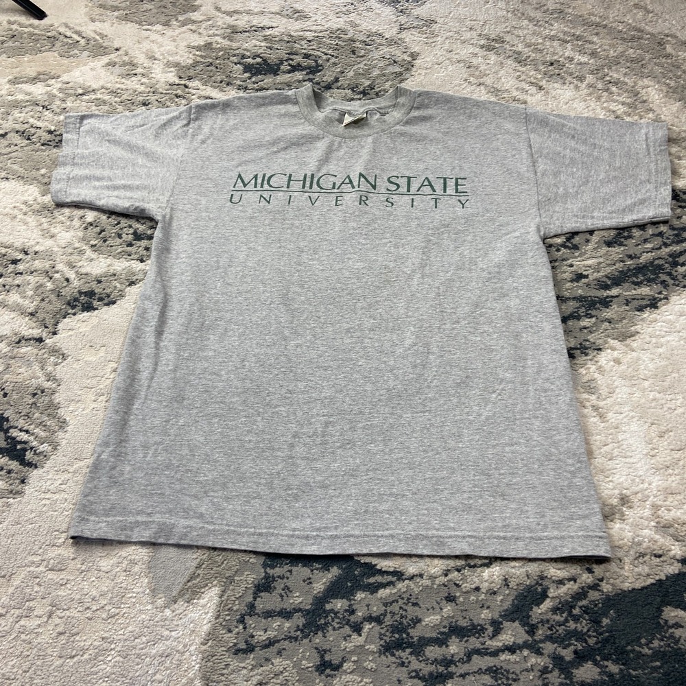 Y2K Michigan State University Alstyle Apparel & Activewear T Shirt Sz L Gray